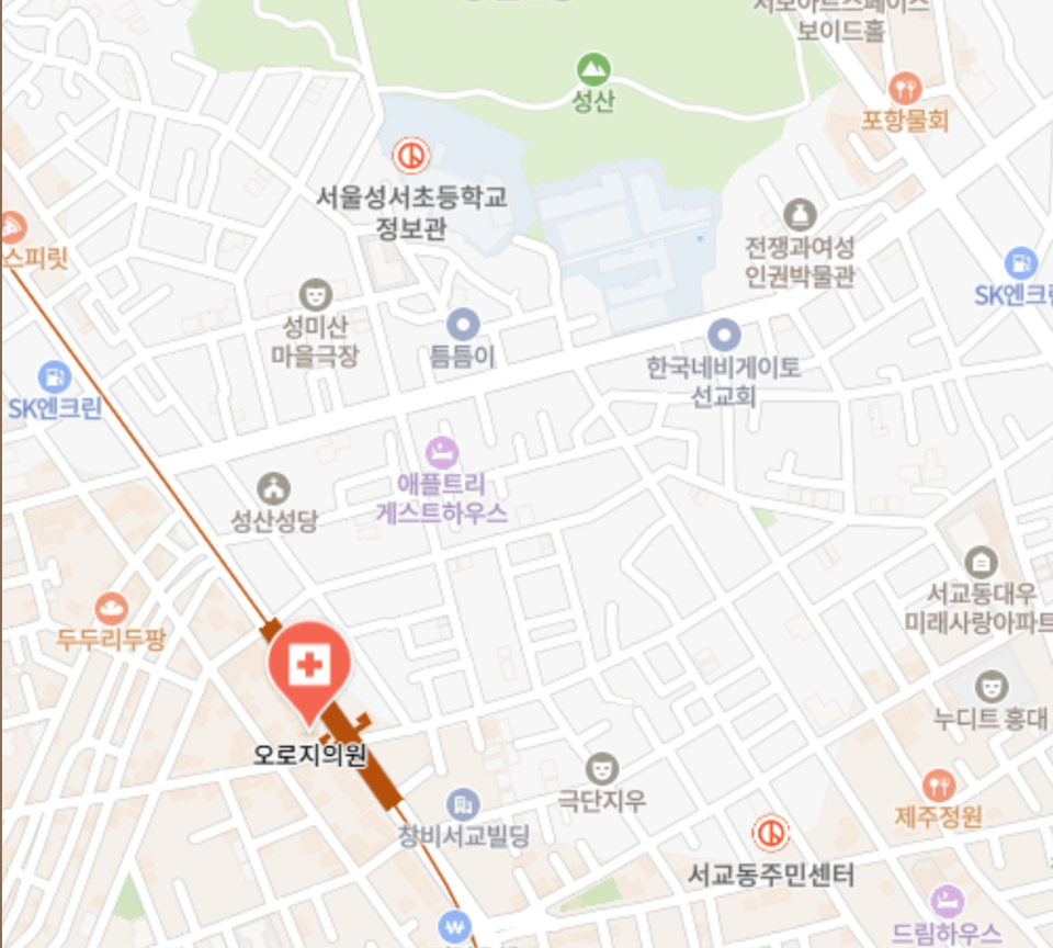 오로지의원 네이버 지도